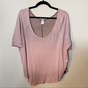 Free people Light pink ombré short sleeve shirt
